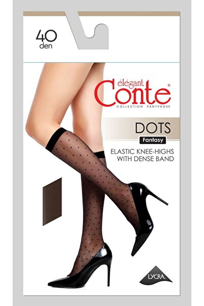 Conte Elegant Șosete 3/4 din poliamidă cu model cu buline, Conte Fantasy Dots...