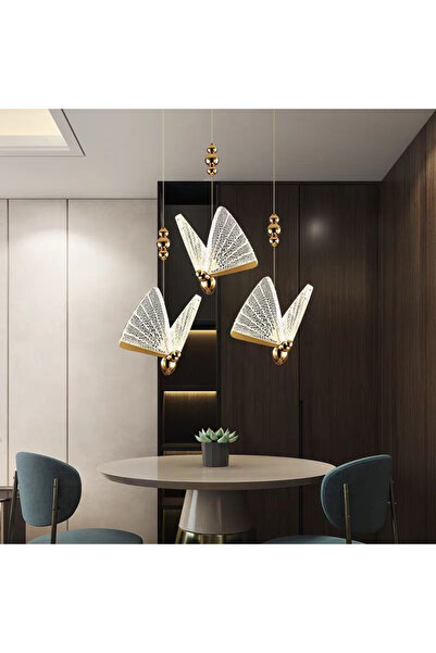 ALC-Shop Lustră Suspendată LED Acril Butterfly 10W cu Telecomandă, Dimabilă, ...