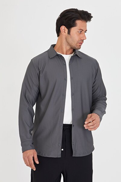 ZİNOX Cămașă clasică subțire pentru bărbați, cu mânecă lungă, din țesătură pi...