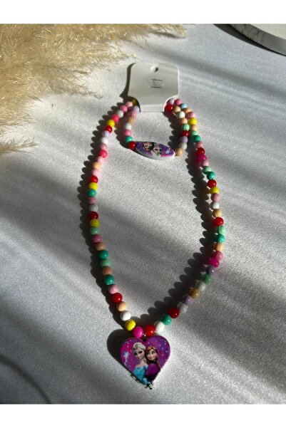 MirrAy Elsa Fotoğraflı Çocuk Boncuk Kolye