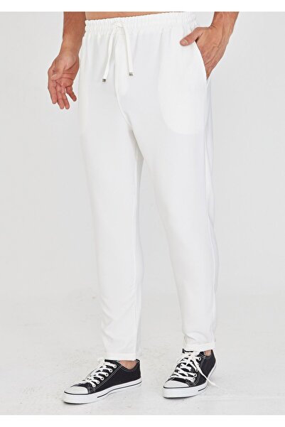 ZİNOX Men's Elastic Waist Lace-Up Double Leg Slim Fit Jogger Trousers