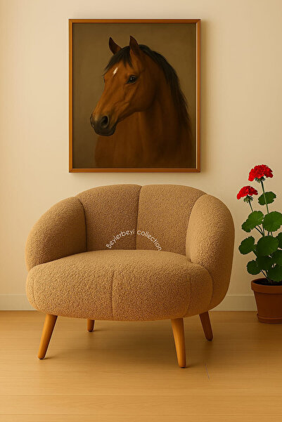 BEYLERBEYİ Papatya berjer,Çay Seti Tekli Koltuk Berjer kahverengi renkli (SALON, BALKON, OFİS)