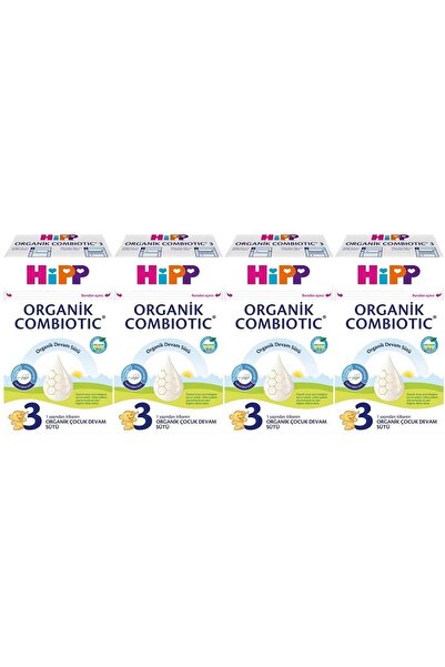 Hipp Organik Combiotic Devam Sütü 600GR No:3 (1 Yaşından İtibaren) (4 Lü Set)