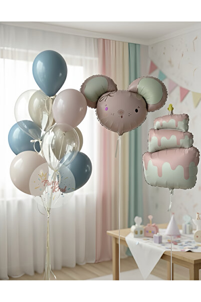 parti kral Sevimli Fare Balon Buketi