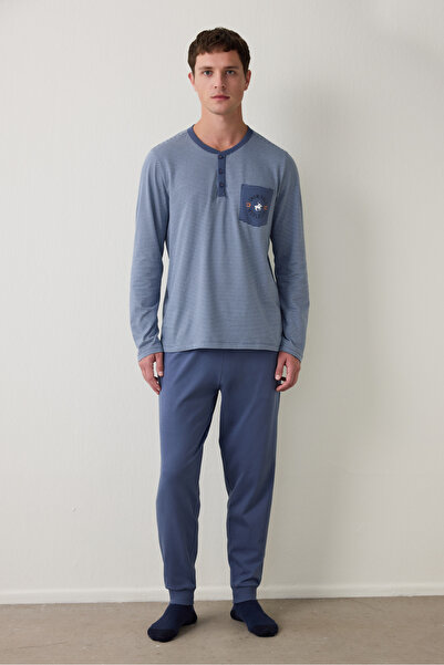Penti Men's Striped Pocket Jogger Pajama Set