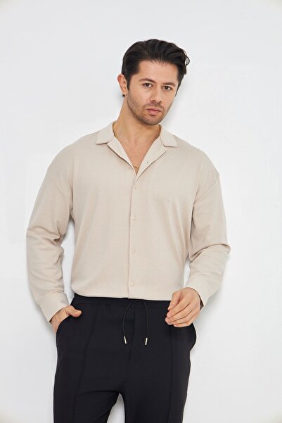 ZİNOX Cămașă pentru bărbați, cu mânecă lungă, cu guler apaș, fără nevoie de c...