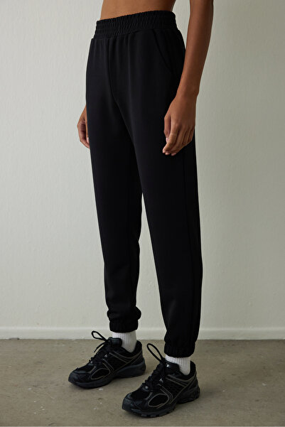 Penti Black Silky Feel Normal Waist Jogger Sweatpants