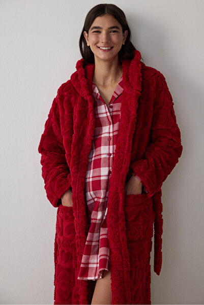 Penti Red Good Mood Hooded Dressing Gown