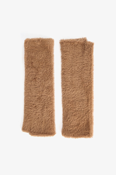 Penti Light Brown Soft Textured Long Gloves