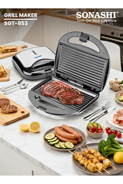 sonashi صانعة ساندويتشات من الفولاذ المقاوم للصدأ، غير لاصقة، مزودة بنظام قفل...