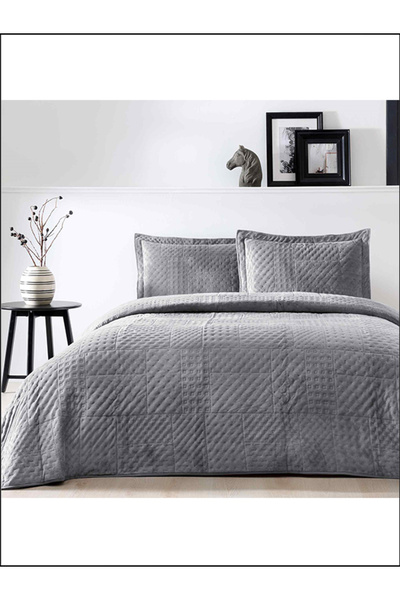 Taç Bedspread Set Alvin Anthracite Single Size