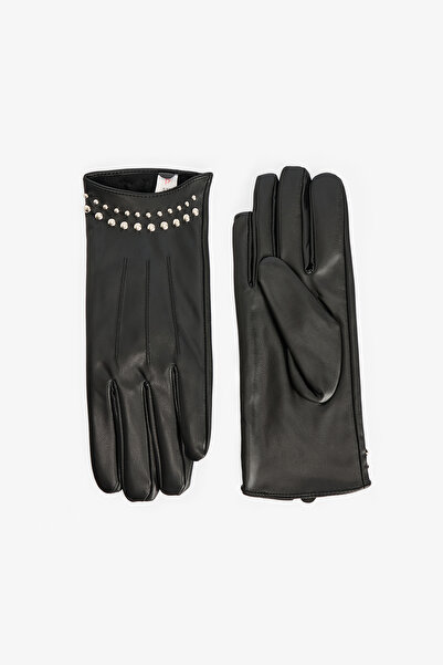 Penti Black Madame Faux Leather Gloves