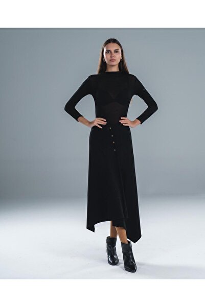 Ales Moda Selanik Zr Model A kesim Midi Düğmeli Etek