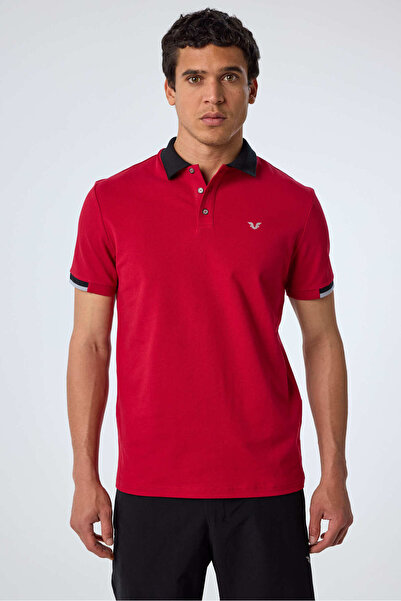 bilcee Men's Burgundy Cotton Polo Collar Short Sleeve T-Shirt 9710