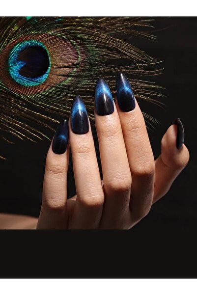 MİNA BEAUTY Kedi Gözü 12'li Takma Tırnak - Cat Eyes Yansımalı, Şık Ve Dayanıklı Yansımalı Tırnak Kedigözü