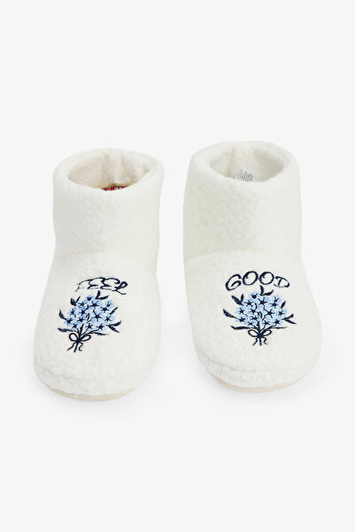 Penti Off-White Feel Good Slogan Embroidered House Slippers