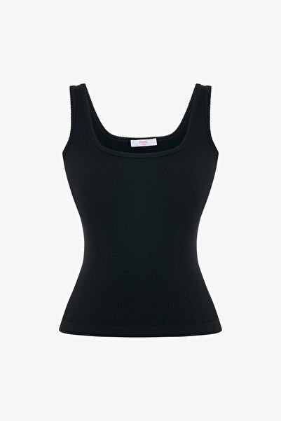 Penti Black Seamless Square Collar Slim Fit Undershirt