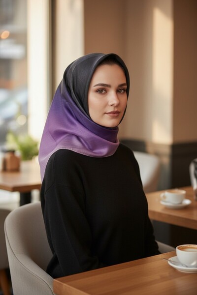 Onur منتج جديد - وشاح قصير متدرج، قماش شتوي ناعم، متجر Vav Fresh Fashion