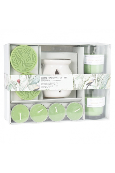 Aroma Di Rogito set de parfumuri, ceramică/ceară, 21,5x16x7 cm, parfum tropical