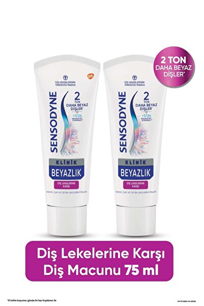 Sensodyne Klinik Beyazlık Çay, Kahve ve Tütün Lekelerine Karşı Diş Macunu 75m...