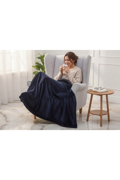 MEYHOME Wellsoft Peluş Tv Battaniyesi (150x200 Cm) Lacivert