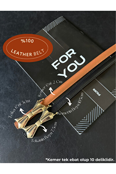 Fiori حزام نسائي رفيع من الجلد الطبيعي المقوس مكون من قطعتين مع مشبك، حزام لل...