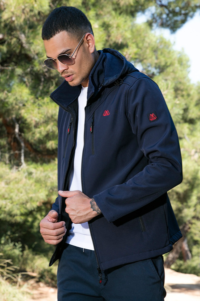 Buratti Water and Wind Resistant Hooded Softshell Coat Men's Coat 5855045