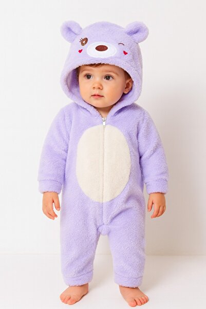 Chicsy Baby ثوب فضفاض شتوي للأطفال من Sweet Welsoft بسحاب وغطاء للرأس وتفاصيل...