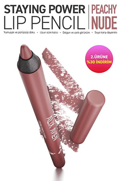 Alix Avien Suya Dayanıklı Uzun Süre Kalıcı Yumuşak Dudak Kalemi - Staying Power Lip Pencil 53 Peachy Nude