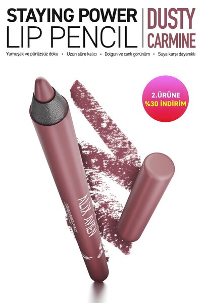 Alix Avien Suya Dayanıklı Uzun Süre Kalıcı Yumuşak Dudak Kalemi - Staying Power Lip Pencil 68 Dusty Carmine