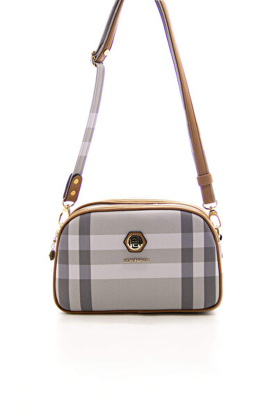 Silver Polo A.Grey Tan NV745 - Geantă de umăr încrucișată pentru femei