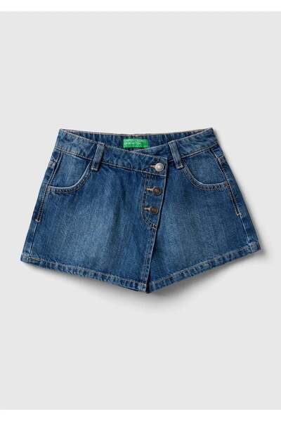 United Colors of Benetton Kız Çocuk Lacivert Kemer Delilikli Düğme Detaylı 4 ...