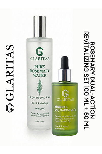 Glaritas Biberiye Saç Bakım Kompleksi ve Biberiye Suyu Seti, %100 Doğal ve Sa...
