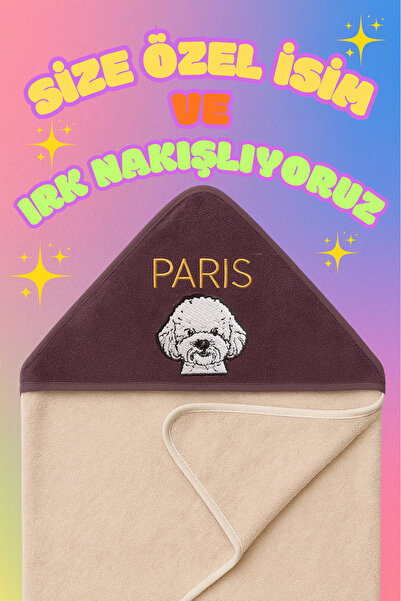 yespawris Köpeğinizin Görseli ve İsmiyle Nakışlı Kişiye Özel Köpek Havlusu - ...