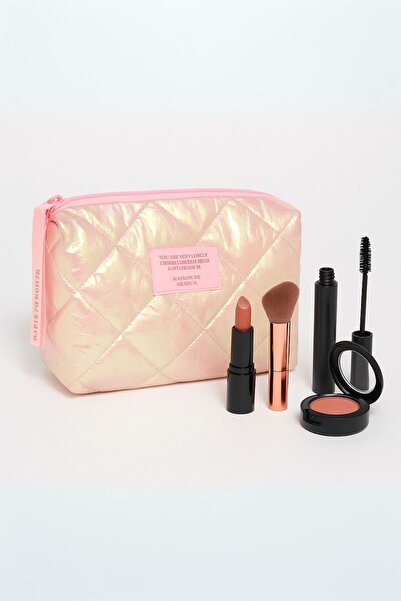 YOYOSO Quilted Pink Makeup Bag