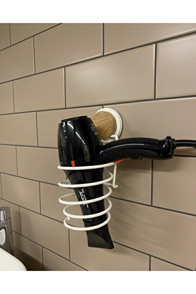 Okyanus Home Umeraș pentru uscător de păr Magic Fix Magic Sticky White cu model din lemn