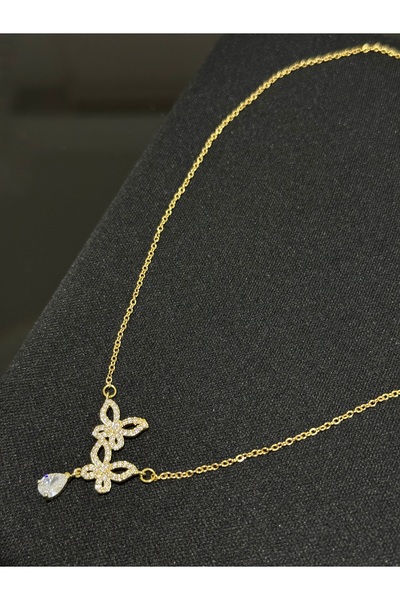 XUPING JEWELRY 18K taş detaylı Çelik kolye paslanmaz kararmaz