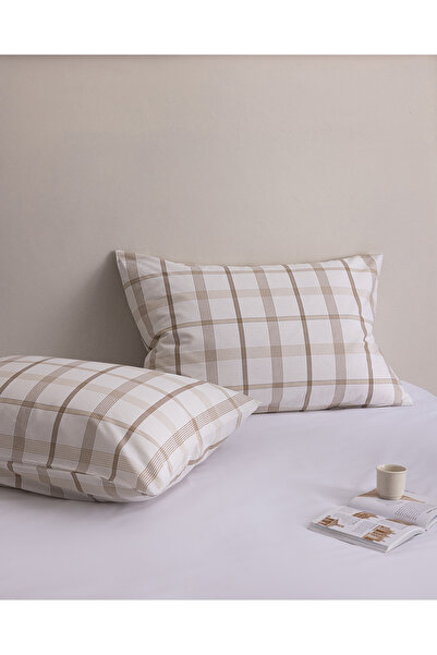 Madame Coco Aluin 100% Cotton Ranforce 2-Piece Pillowcase - Beige