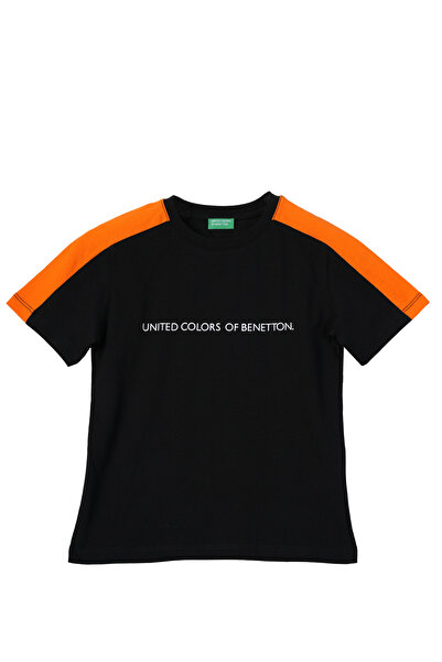 United Colors of Benetton Tricou negru pentru băieți BNT-B21359