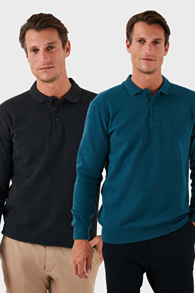 Buratti Cotton Blend Regular Fit 2-Pack Polo Neck Sweater Men's Polo Neck Sweater 456223S2