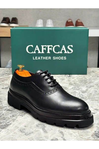 Caffcas Чоловічі повсякденні черевики з натуральної шкіри чорного кольору 140...