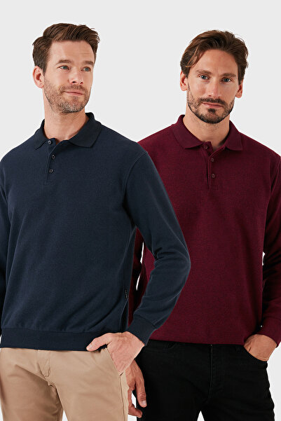Buratti Cotton Blend Regular Fit 2-Pack Polo Neck Sweater Men's Polo Neck Sweater 456223S2