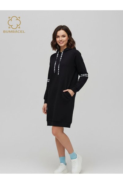 Bumbăcel Rochie – Tunică de damă scurtă cu mânecă lungă din bumbac
