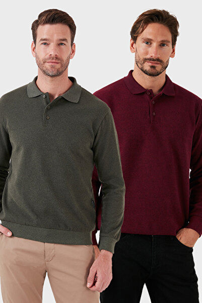 Buratti Cotton Blend Regular Fit 2-Pack Polo Neck Sweater Men's Polo Neck Sweater 456223S2