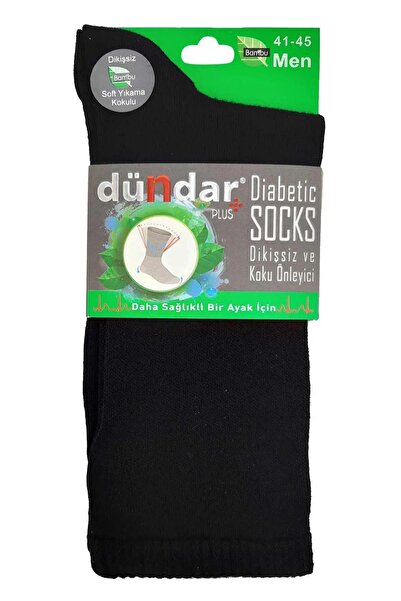 Dündar Men's Diabetic Bamboo Seamless Non-Squeezing Rubber Socks 1 Piece