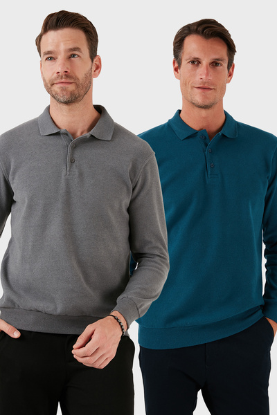 Buratti Памук з домішкою Regular Fit 2-пакетний светр з поло-коміром для чоло...