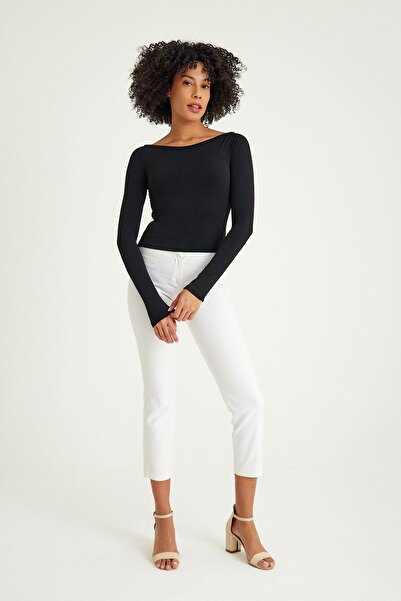 Moda Hour Mh Kayık Yaka Siyah Body