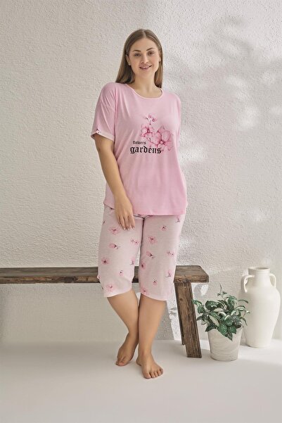 Estiva 23072 Set pijamale de vară din viscoză Capri cu mâneci scurte pentru femei