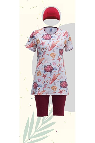 Ruko Maio 23142-2 Costum de baie pentru fete din material flexibil semi-hijab