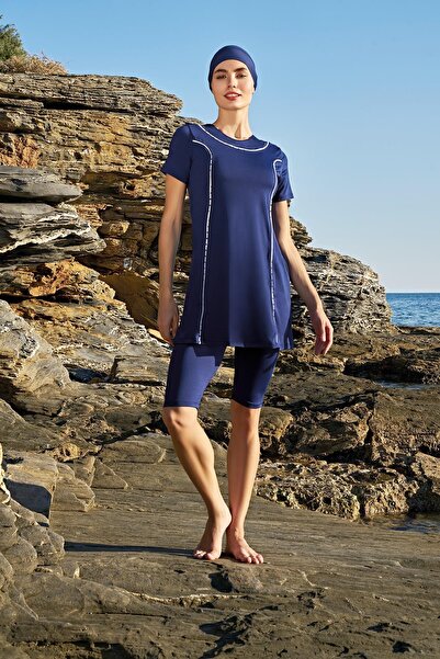 Ruko Maio 23128-2 Жіночий купальник з білими рукавами, мікротканина, напівзак...